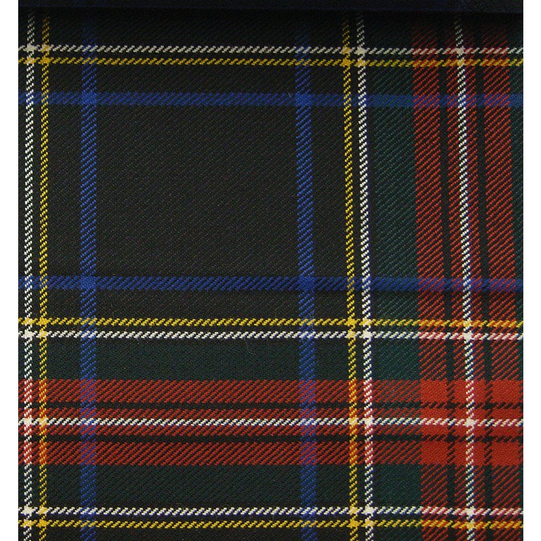 Stewart Black Modern Medium Weight Tartan Fabric