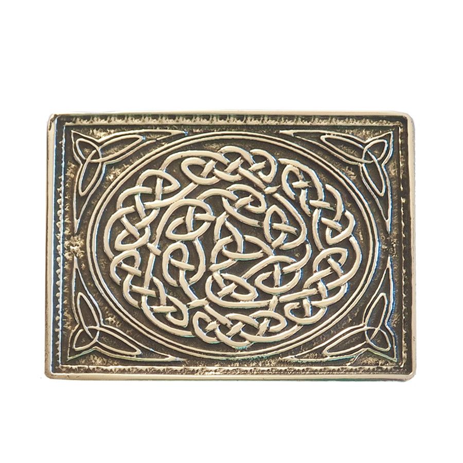 Celtic Knot Design Pewter Buckle in Polished Finish - Kinloch Anderson